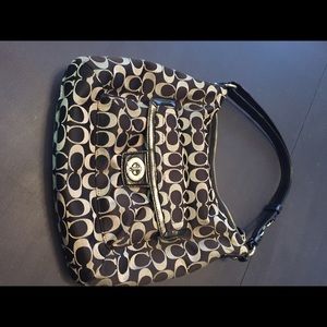 Coach black and cream handbag